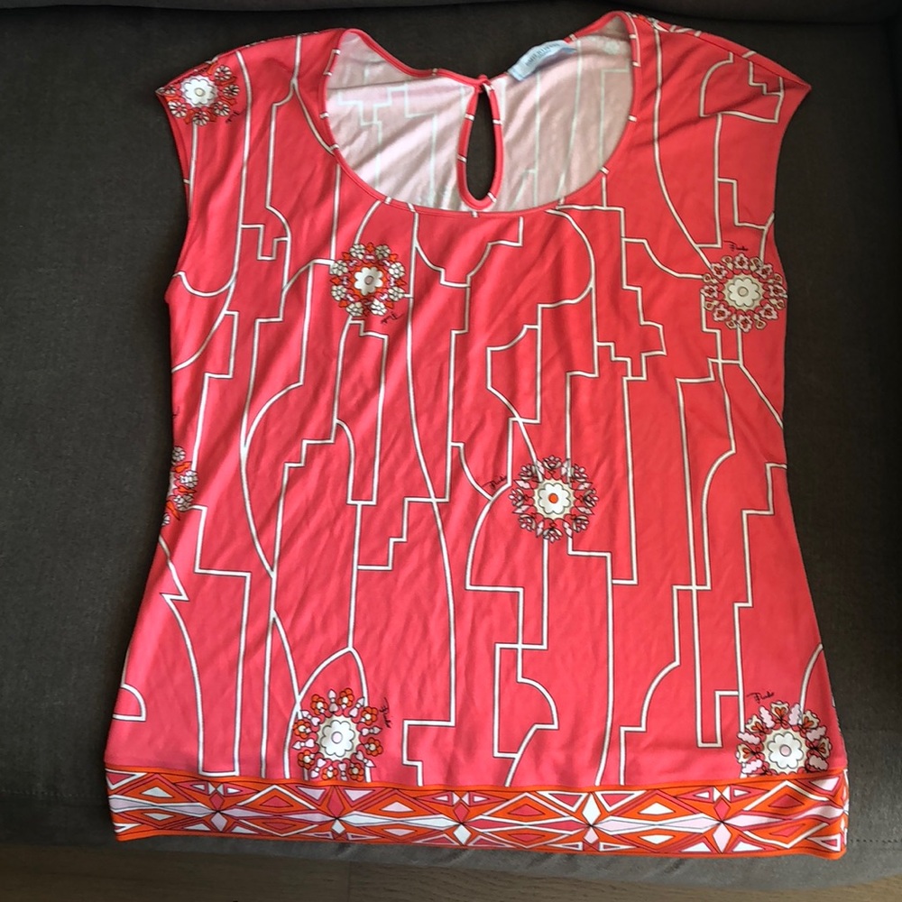 Pucci Patterned Cap Sleeve Top